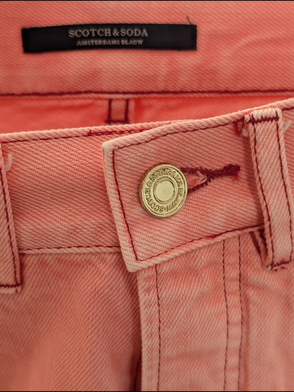 Scotch & Soda Straight Leg Jeans in Coral Pink